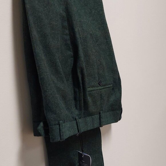 Studio Suits Haberdasher Green Tweed Suit Pants, Size: 32 Reg. - Picture 5 of 9